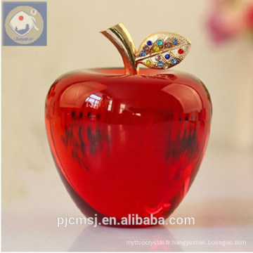 belle pomme rouge en cristal pour cadeau &amp; souvenir &amp; décoration de noël CP-010